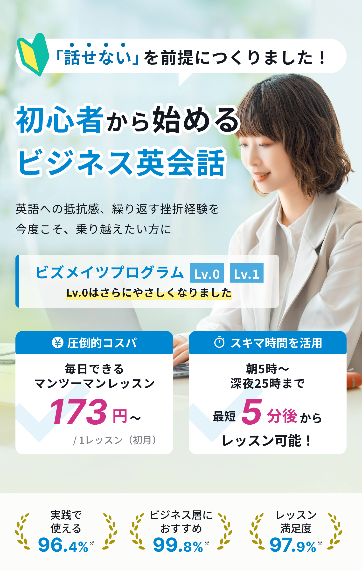 初心者から始めるビジネス英会話 ビズメイツプログラムLv.0 Lv.1